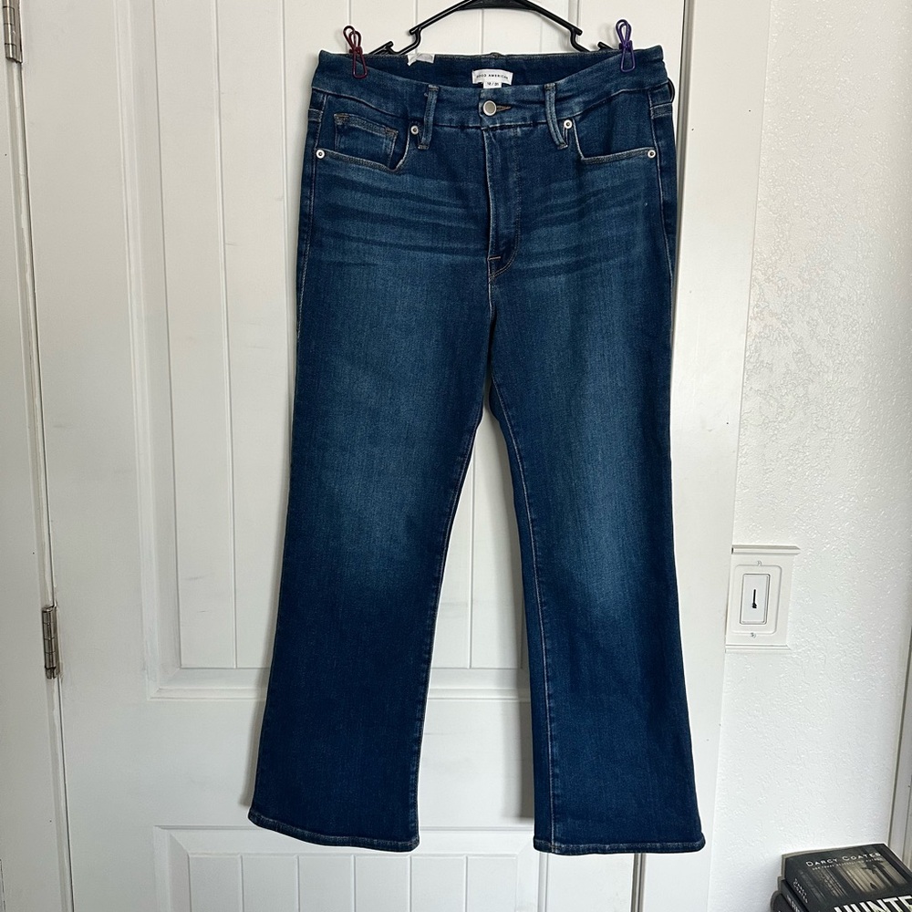 Good American Blue Straight Leg Jeans
